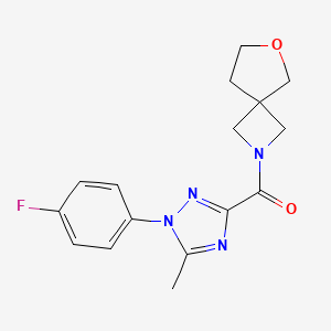 molecular formula C16H17FN4O2 B6967512 [1-(4-Fluorophenyl)-5-methyl-1,2,4-triazol-3-yl]-(6-oxa-2-azaspiro[3.4]octan-2-yl)methanone 