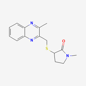 molecular formula C15H17N3OS B6967523 1-Methyl-3-[(3-methylquinoxalin-2-yl)methylsulfanyl]pyrrolidin-2-one 