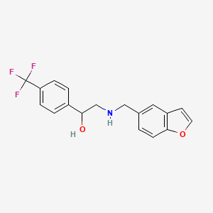 molecular formula C18H16F3NO2 B6967531 2-(1-Benzofuran-5-ylmethylamino)-1-[4-(trifluoromethyl)phenyl]ethanol 