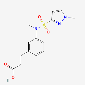 3-[3-[Methyl-(1-methylpyrazol-3-yl)sulfonylamino]phenyl]propanoic acid