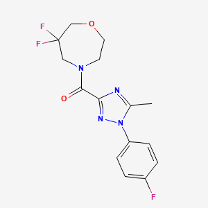 (6,6-Difluoro-1,4-oxazepan-4-yl)-[1-(4-fluorophenyl)-5-methyl-1,2,4-triazol-3-yl]methanone