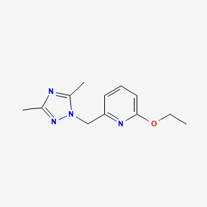 molecular formula C12H16N4O B6967558 2-[(3,5-Dimethyl-1,2,4-triazol-1-yl)methyl]-6-ethoxypyridine 