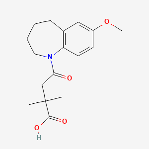 molecular formula C17H23NO4 B6967564 4-(7-Methoxy-2,3,4,5-tetrahydro-1-benzazepin-1-yl)-2,2-dimethyl-4-oxobutanoic acid 