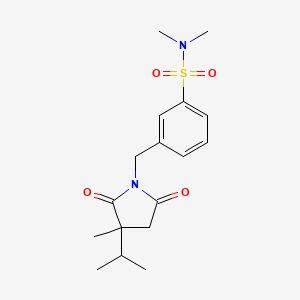 N,N-dimethyl-3-[(3-methyl-2,5-dioxo-3-propan-2-ylpyrrolidin-1-yl)methyl]benzenesulfonamide