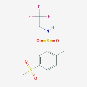 molecular formula C10H12F3NO4S2 B6967575 2-methyl-5-methylsulfonyl-N-(2,2,2-trifluoroethyl)benzenesulfonamide 