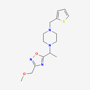 molecular formula C15H22N4O2S B6967601 3-(Methoxymethyl)-5-[1-[4-(thiophen-2-ylmethyl)piperazin-1-yl]ethyl]-1,2,4-oxadiazole 