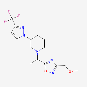 3-(Methoxymethyl)-5-[1-[3-[3-(trifluoromethyl)pyrazol-1-yl]piperidin-1-yl]ethyl]-1,2,4-oxadiazole