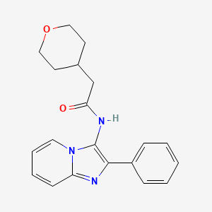 molecular formula C20H21N3O2 B6967614 2-(oxan-4-yl)-N-(2-phenylimidazo[1,2-a]pyridin-3-yl)acetamide 