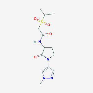 molecular formula C13H20N4O4S B6967648 N-[1-(1-methylpyrazol-4-yl)-2-oxopyrrolidin-3-yl]-2-propan-2-ylsulfonylacetamide 