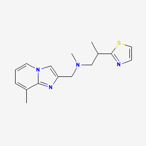 N-methyl-N-[(8-methylimidazo[1,2-a]pyridin-2-yl)methyl]-2-(1,3-thiazol-2-yl)propan-1-amine