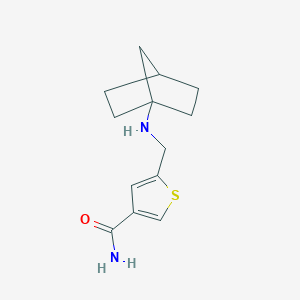 molecular formula C13H18N2OS B6967655 5-[(1-Bicyclo[2.2.1]heptanylamino)methyl]thiophene-3-carboxamide 