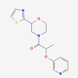 molecular formula C15H17N3O3S B6967669 2-Pyridin-3-yloxy-1-[2-(1,3-thiazol-2-yl)morpholin-4-yl]propan-1-one 