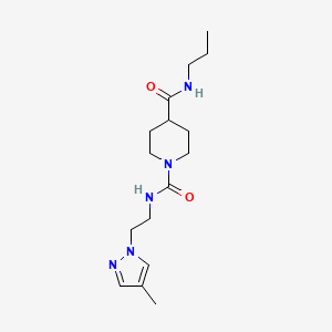 1-N-[2-(4-methylpyrazol-1-yl)ethyl]-4-N-propylpiperidine-1,4-dicarboxamide