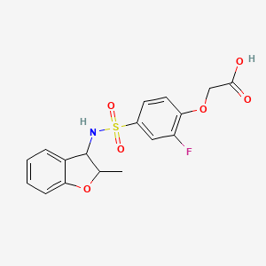 molecular formula C17H16FNO6S B6967738 2-[2-Fluoro-4-[(2-methyl-2,3-dihydro-1-benzofuran-3-yl)sulfamoyl]phenoxy]acetic acid 