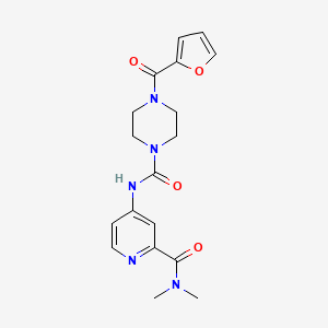 molecular formula C18H21N5O4 B6967743 N-[2-(dimethylcarbamoyl)pyridin-4-yl]-4-(furan-2-carbonyl)piperazine-1-carboxamide 