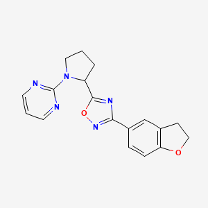 3-(2,3-Dihydro-1-benzofuran-5-yl)-5-(1-pyrimidin-2-ylpyrrolidin-2-yl)-1,2,4-oxadiazole