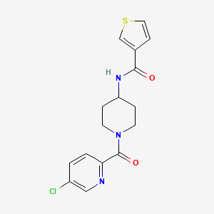 molecular formula C16H16ClN3O2S B6967785 N-[1-(5-chloropyridine-2-carbonyl)piperidin-4-yl]thiophene-3-carboxamide 