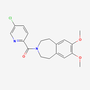 molecular formula C18H19ClN2O3 B6967792 (5-Chloropyridin-2-yl)-(7,8-dimethoxy-1,2,4,5-tetrahydro-3-benzazepin-3-yl)methanone 