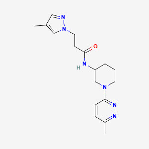 molecular formula C17H24N6O B6967827 3-(4-methylpyrazol-1-yl)-N-[1-(6-methylpyridazin-3-yl)piperidin-3-yl]propanamide 