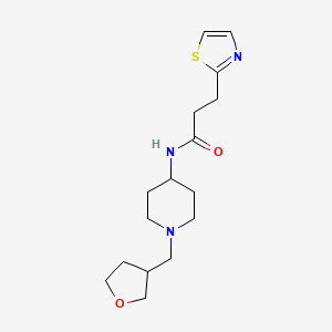 molecular formula C16H25N3O2S B6967849 N-[1-(oxolan-3-ylmethyl)piperidin-4-yl]-3-(1,3-thiazol-2-yl)propanamide 