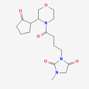 1-Methyl-3-[4-oxo-4-[3-(2-oxocyclopentyl)morpholin-4-yl]butyl]imidazolidine-2,4-dione