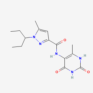 5-methyl-N-(6-methyl-2,4-dioxo-1H-pyrimidin-5-yl)-1-pentan-3-ylpyrazole-3-carboxamide