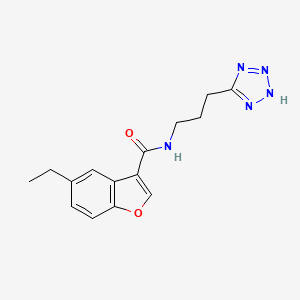 5-ethyl-N-[3-(2H-tetrazol-5-yl)propyl]-1-benzofuran-3-carboxamide