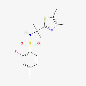 N-[2-(4,5-dimethyl-1,3-thiazol-2-yl)propan-2-yl]-2-fluoro-4-methylbenzenesulfonamide