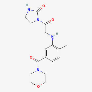 molecular formula C17H22N4O4 B6967941 1-[2-[2-Methyl-5-(morpholine-4-carbonyl)anilino]acetyl]imidazolidin-2-one 