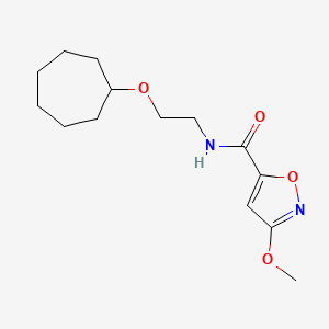 molecular formula C14H22N2O4 B6967948 N-(2-cycloheptyloxyethyl)-3-methoxy-1,2-oxazole-5-carboxamide 