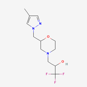 1,1,1-Trifluoro-3-[2-[(4-methylpyrazol-1-yl)methyl]morpholin-4-yl]propan-2-ol