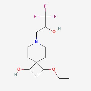 molecular formula C13H22F3NO3 B6967968 3-Ethoxy-7-(3,3,3-trifluoro-2-hydroxypropyl)-7-azaspiro[3.5]nonan-1-ol 