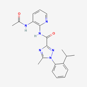 N-(3-acetamidopyridin-2-yl)-5-methyl-1-(2-propan-2-ylphenyl)-1,2,4-triazole-3-carboxamide