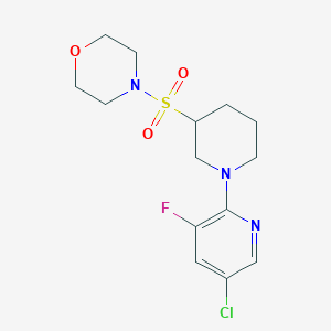 molecular formula C14H19ClFN3O3S B6968010 4-[1-(5-Chloro-3-fluoropyridin-2-yl)piperidin-3-yl]sulfonylmorpholine 