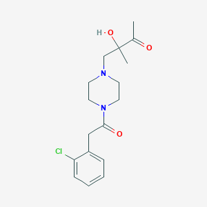 molecular formula C17H23ClN2O3 B6968030 4-[4-[2-(2-Chlorophenyl)acetyl]piperazin-1-yl]-3-hydroxy-3-methylbutan-2-one 