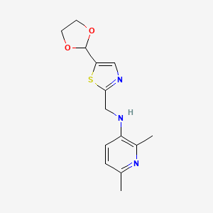 N-[[5-(1,3-dioxolan-2-yl)-1,3-thiazol-2-yl]methyl]-2,6-dimethylpyridin-3-amine