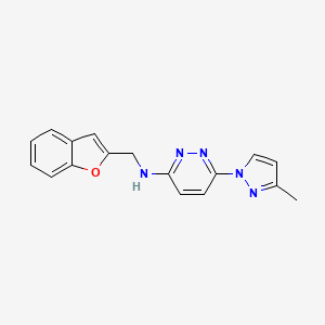 molecular formula C17H15N5O B6968049 N-(1-benzofuran-2-ylmethyl)-6-(3-methylpyrazol-1-yl)pyridazin-3-amine 