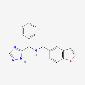 N-(1-benzofuran-5-ylmethyl)-1-phenyl-1-(1H-1,2,4-triazol-5-yl)methanamine