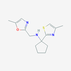 N-[(5-methyl-1,3-oxazol-2-yl)methyl]-1-(4-methyl-1,3-thiazol-2-yl)cyclopentan-1-amine