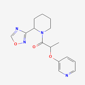 molecular formula C15H18N4O3 B6968125 1-[2-(1,2,4-Oxadiazol-3-yl)piperidin-1-yl]-2-pyridin-3-yloxypropan-1-one 