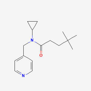 molecular formula C16H24N2O B6968130 N-cyclopropyl-4,4-dimethyl-N-(pyridin-4-ylmethyl)pentanamide 