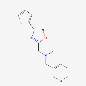 1-(3,6-dihydro-2H-pyran-5-yl)-N-methyl-N-[(3-thiophen-2-yl-1,2,4-oxadiazol-5-yl)methyl]methanamine