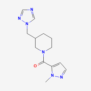 molecular formula C13H18N6O B6968152 (2-Methylpyrazol-3-yl)-[3-(1,2,4-triazol-1-ylmethyl)piperidin-1-yl]methanone 