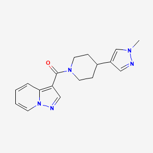 molecular formula C17H19N5O B6968167 [4-(1-Methylpyrazol-4-yl)piperidin-1-yl]-pyrazolo[1,5-a]pyridin-3-ylmethanone 