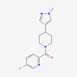 molecular formula C15H17ClN4O B6968168 (5-Chloropyridin-2-yl)-[4-(1-methylpyrazol-4-yl)piperidin-1-yl]methanone 