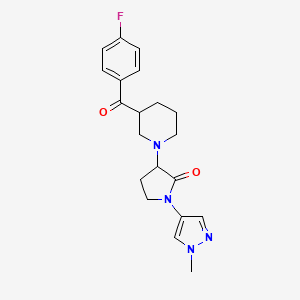 molecular formula C20H23FN4O2 B6968182 3-[3-(4-Fluorobenzoyl)piperidin-1-yl]-1-(1-methylpyrazol-4-yl)pyrrolidin-2-one 