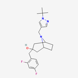 8-[(1-Tert-butylpyrazol-4-yl)methyl]-3-[(2,4-difluorophenyl)methyl]-8-azabicyclo[3.2.1]octan-3-ol