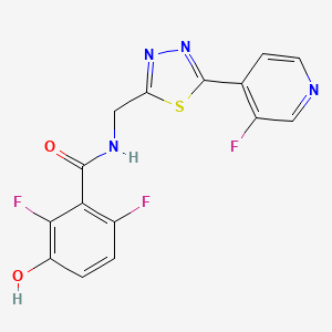 2,6-difluoro-N-[[5-(3-fluoropyridin-4-yl)-1,3,4-thiadiazol-2-yl]methyl]-3-hydroxybenzamide