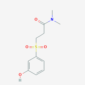 molecular formula C11H15NO4S B6968285 3-(3-hydroxyphenyl)sulfonyl-N,N-dimethylpropanamide 