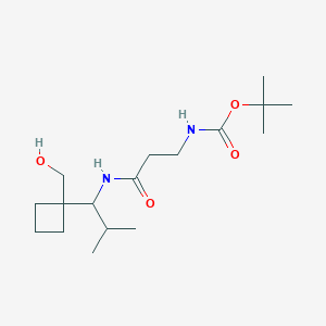 tert-butyl N-[3-[[1-[1-(hydroxymethyl)cyclobutyl]-2-methylpropyl]amino]-3-oxopropyl]carbamate